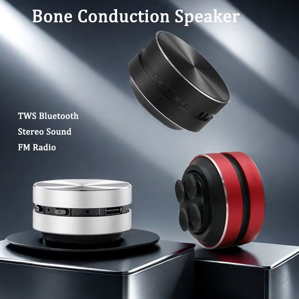 Hot Mini Bone Conduction Speaker Bluetooth TWS Wireless Stereo Dual Sound Box Hummingbird Speakers with FM Radio Dropshipping